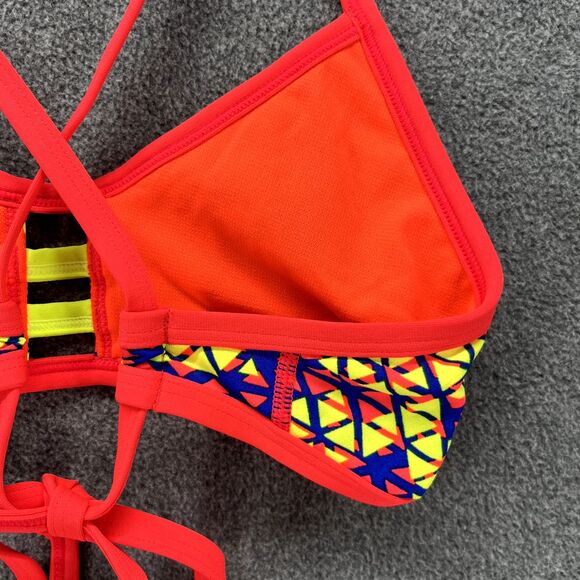 TYR Bikini Top Womens Large 10 12 Red Modena Pacific Tie back Swimwear - Picture 15 of 16